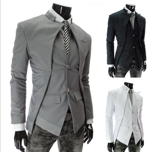 Asymmetric design slim suit