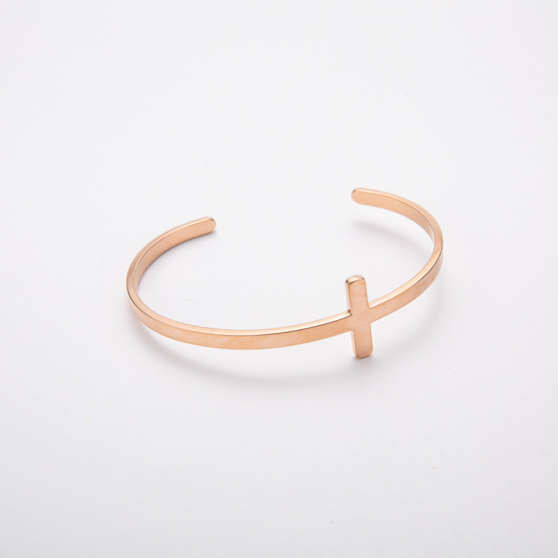 C- Shaped Cross Bracelet