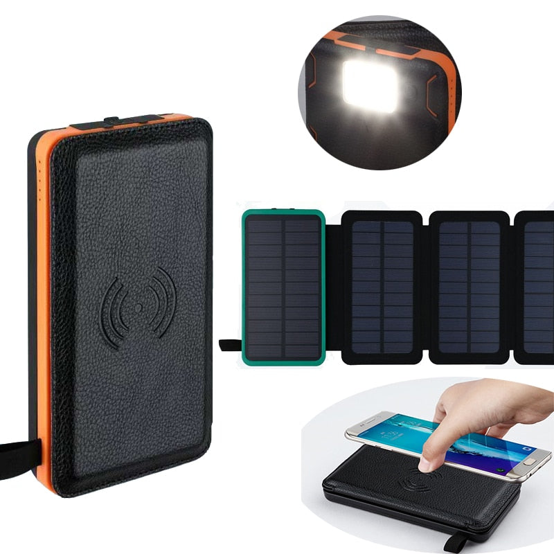 10000 mAh wireless induction solar charging treasure