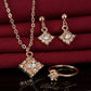 Square bridal jewelry set