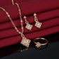 Square bridal jewelry set