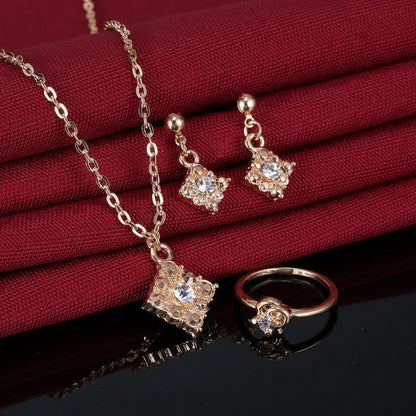 Square bridal jewelry set