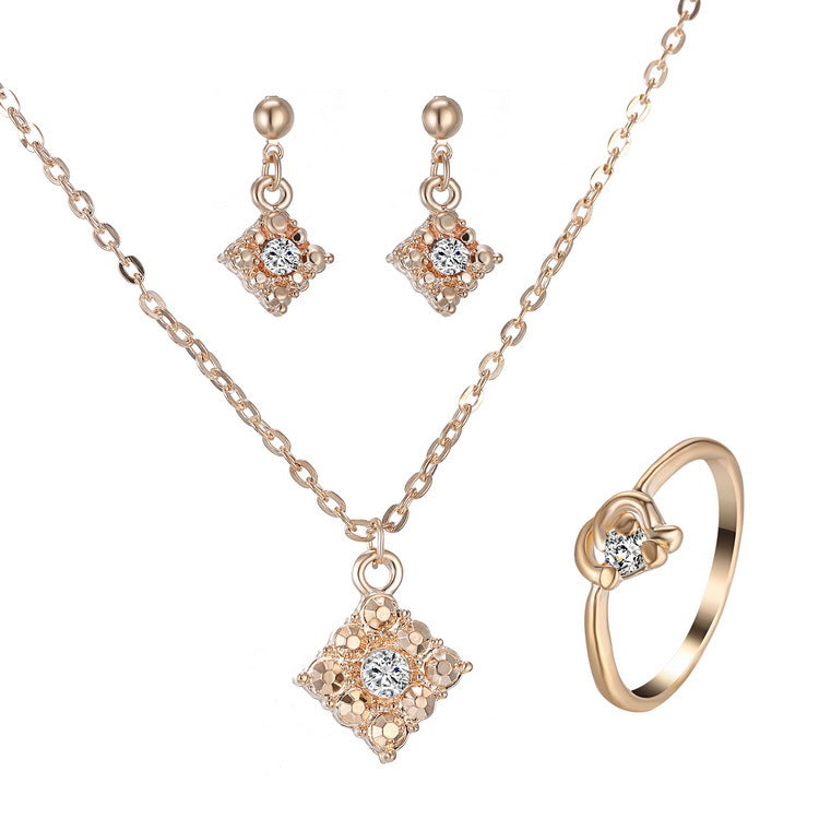 Square bridal jewelry set