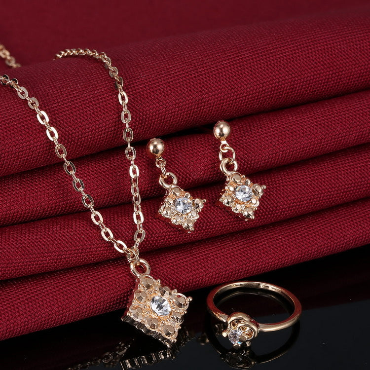 Square bridal jewelry set