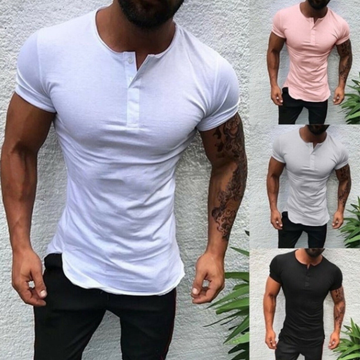 Men's monochrome short sleeve