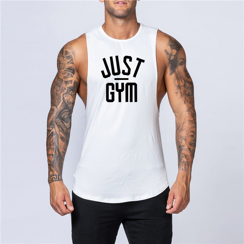 Plain bodybuilding sleeveless vest men