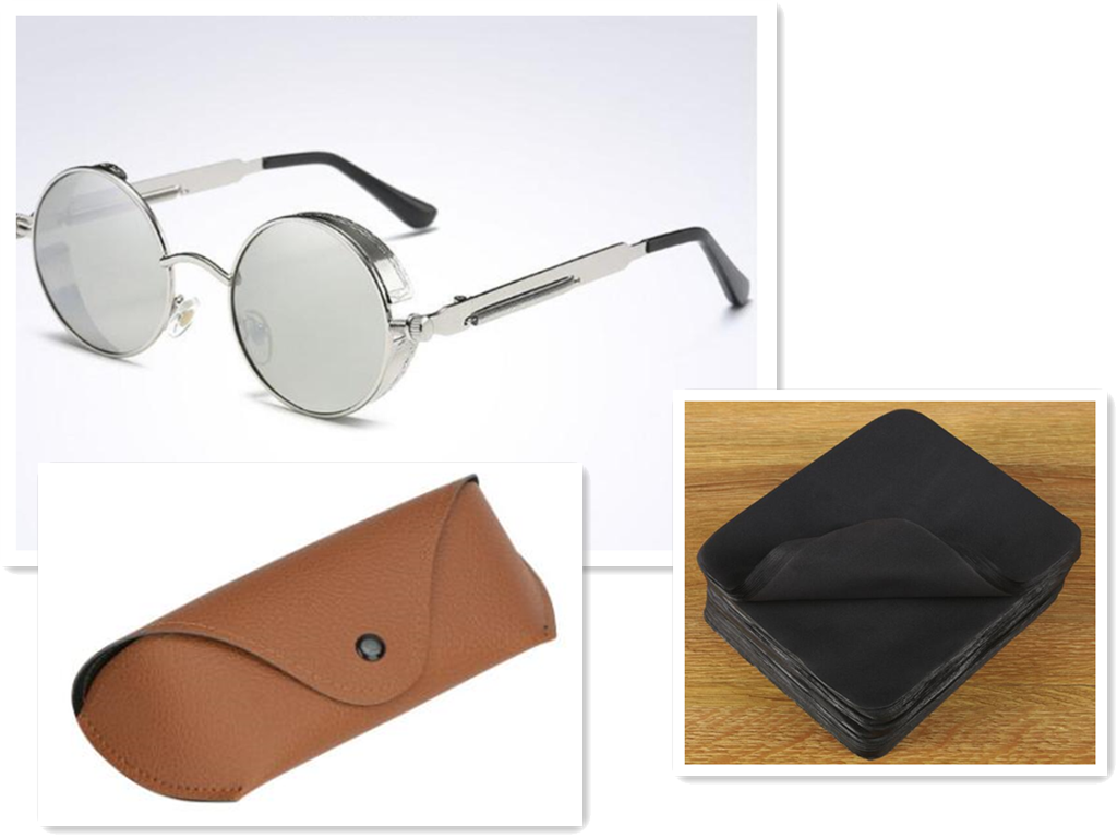 UV protection round frame sunglasses