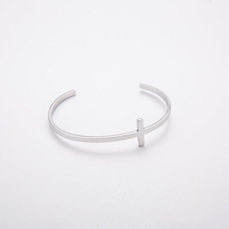 C- Shaped Cross Bracelet