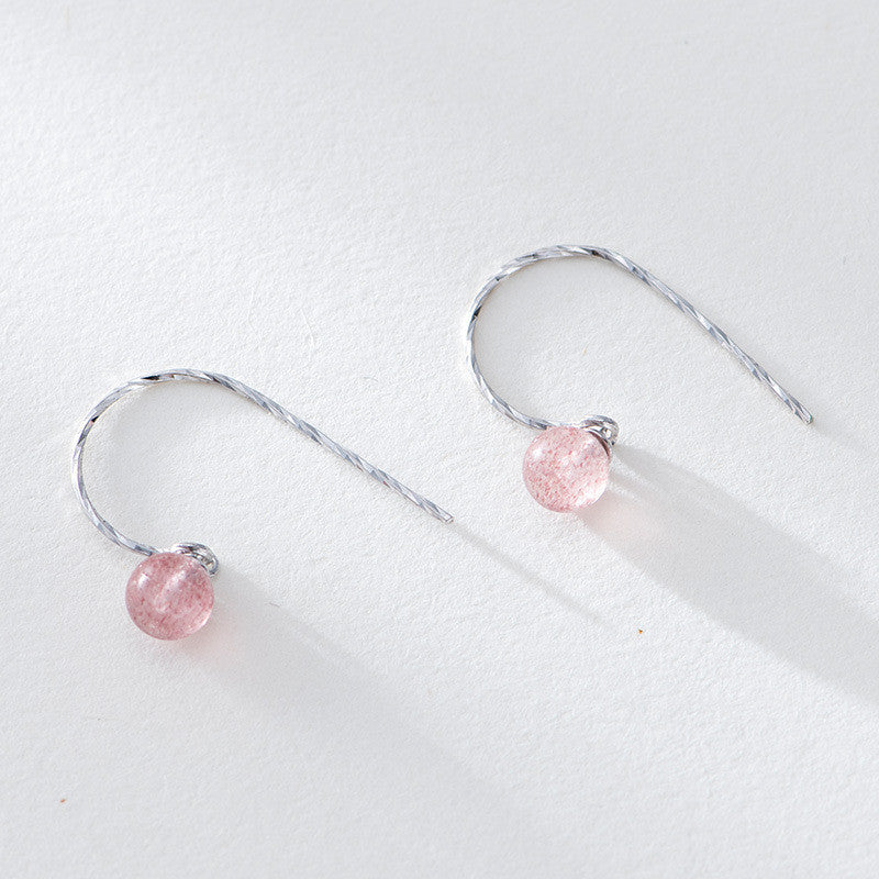 Strawberry Crystal Ear Hooks