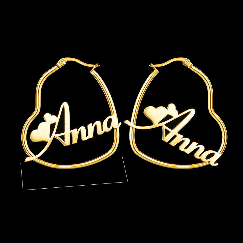 Name Letter Hoop Earrings