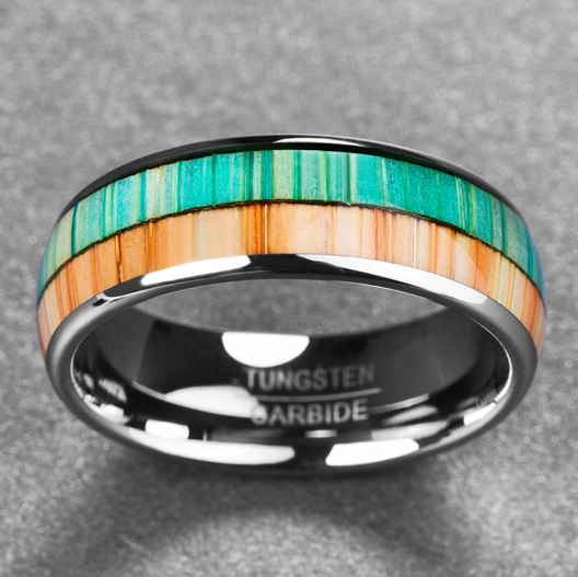 Men's polished wood ring