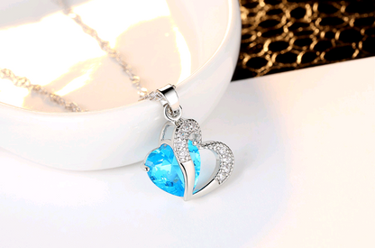 Heart Necklace Earrings Set