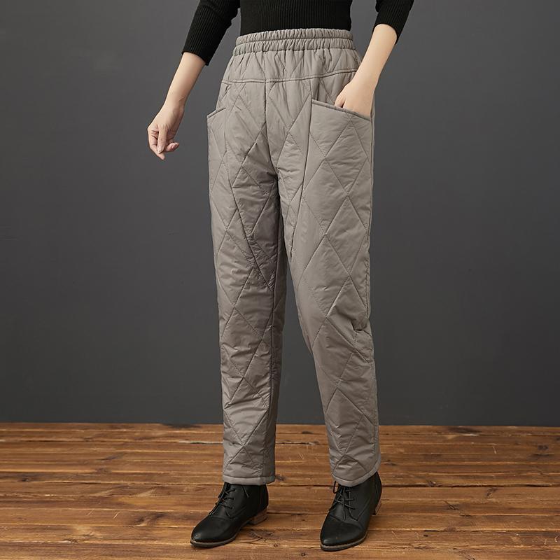 Loose and light diamond down trousers