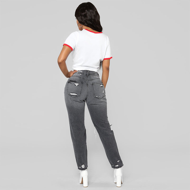 High Waist skinny pencil Denim Pants