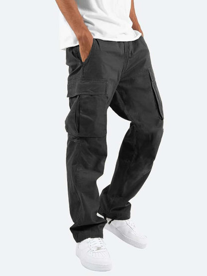 Drawstring Multi-pocket Casual Pants