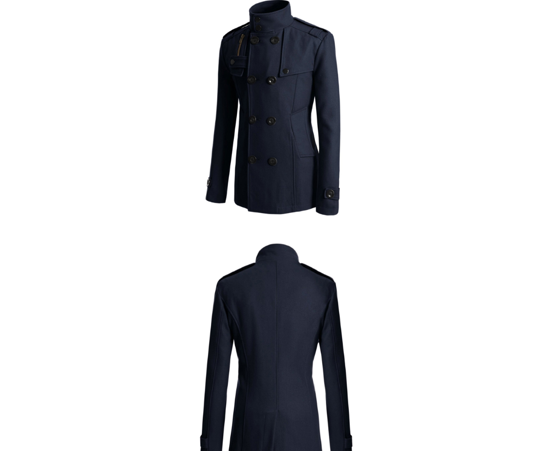 Men's woolen trench coat