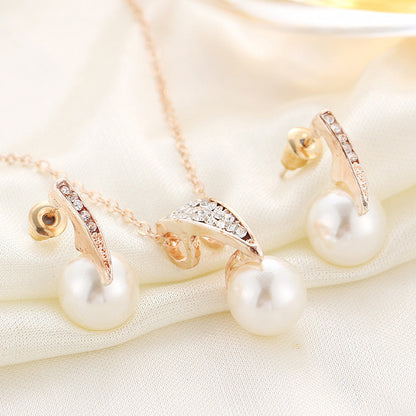 Pearl Necklace Earring Set