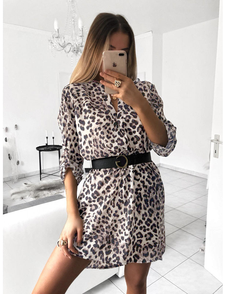 snake print shirt dress