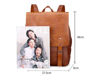 Large Capacity PU Leather Travel Backpack