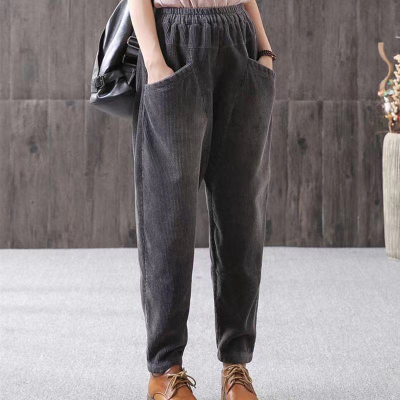 Vintage Literary Corduroy Harem Pant