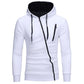 Diagonal Zipper Design Hooded Sweater Men Clothes