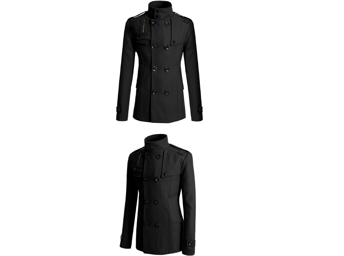 Men's woolen trench coat