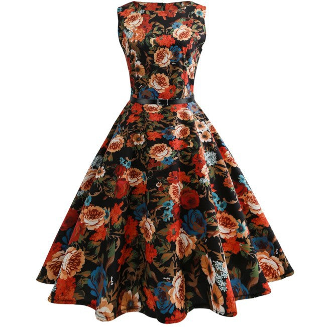 Vintage Hepburn style waist dress