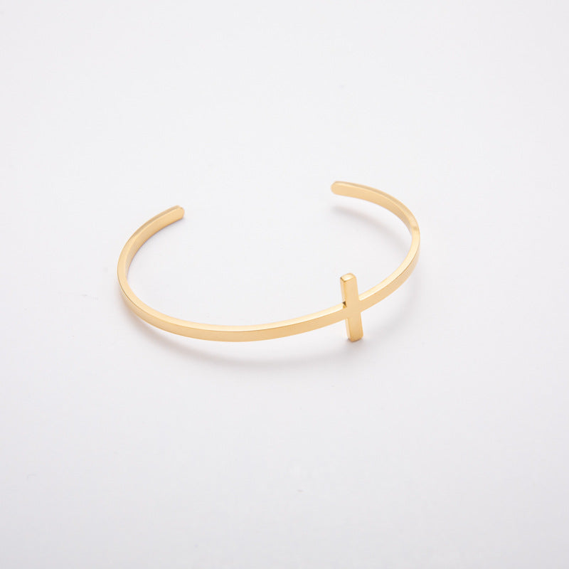 C- Shaped Cross Bracelet