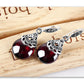 Vintage Round Garnet Earrings