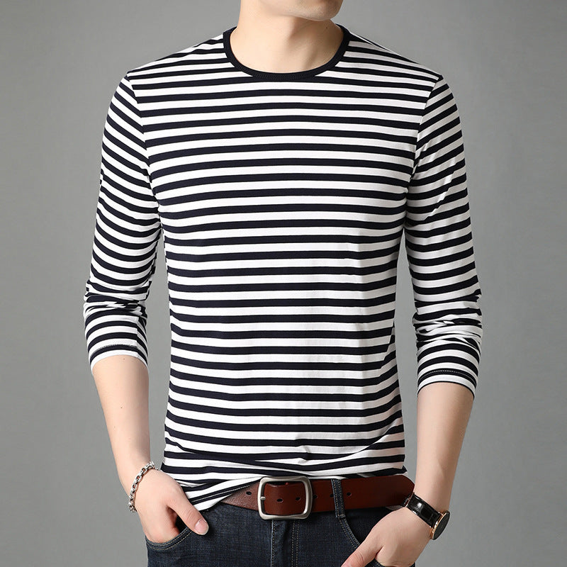 Round Neck Cotton Striped Top