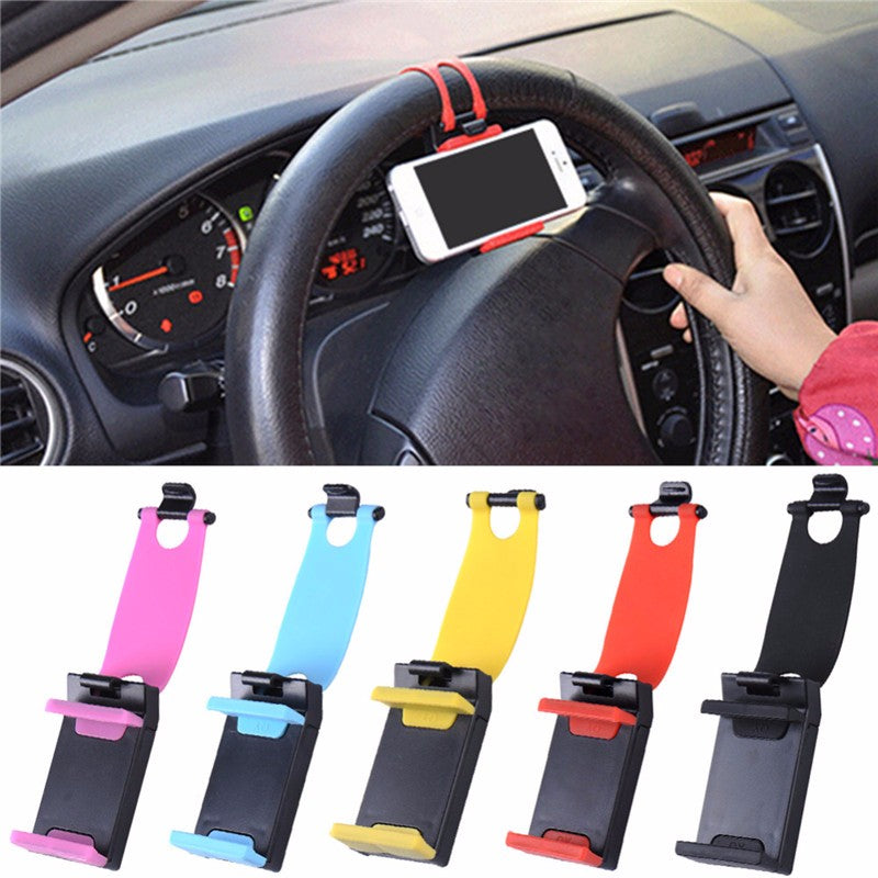 Car Steering Wheel Phone Clip Mount Holder