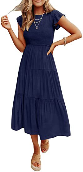 Layered Short Sleeve Swing Dress