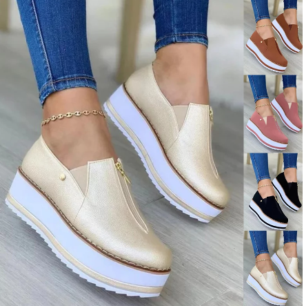 Zipper Flat Shoes