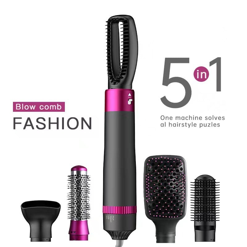 5 In 1 Hair Brush Dryer, Curler And Straightening