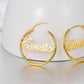 Name Letter Hoop Earrings