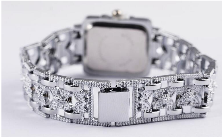 Square Studded Steel Watch
