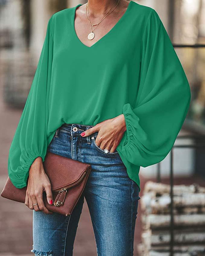 V-neck long sleeve