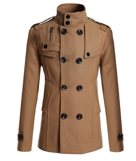 Men's woolen trench coat