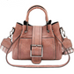 Double Leather Bucket Bag Handbag