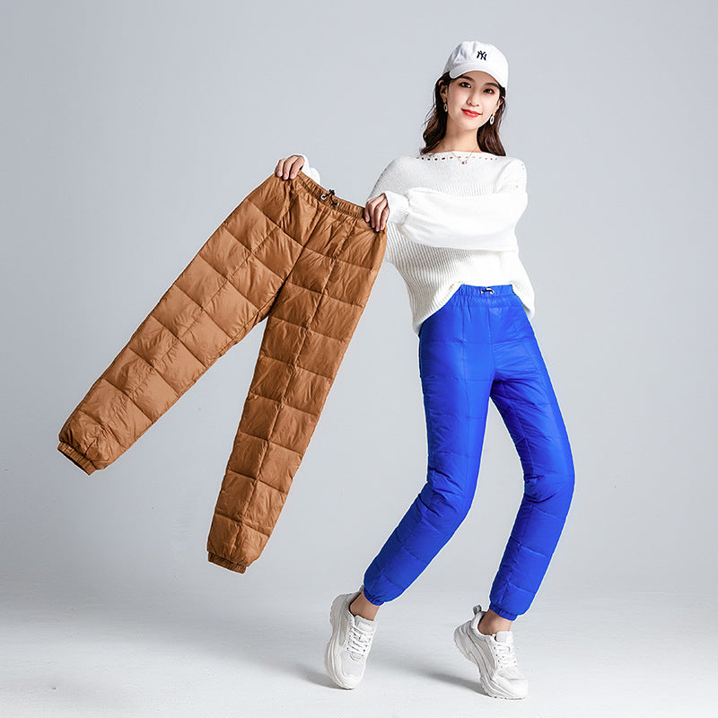 High Waist Warm Stretch Down Pants