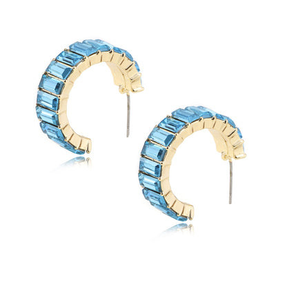 Multicolor C-shaped earrings