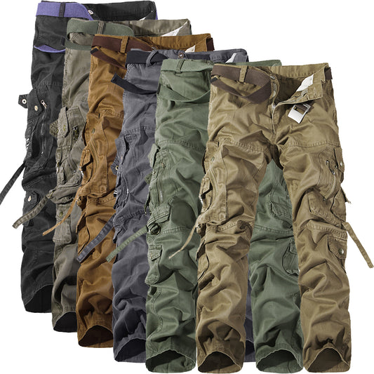 Multi-pocket Cargo Pants Washed Cargo Pants