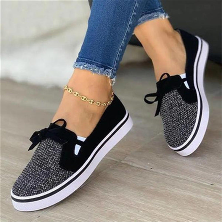 Lace-up Canvas Flat Shoes