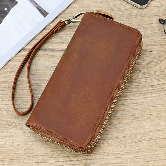 Vintage Double Leather Clutch Bag