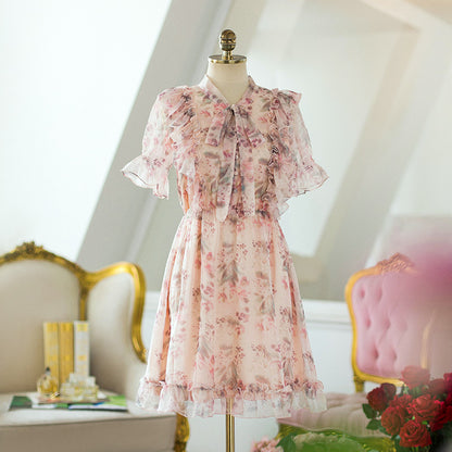 Ruffled chiffon dress