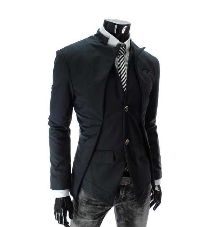 Asymmetric design slim suit