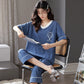 Short Sleeve Cropped Pants Loungewear Set