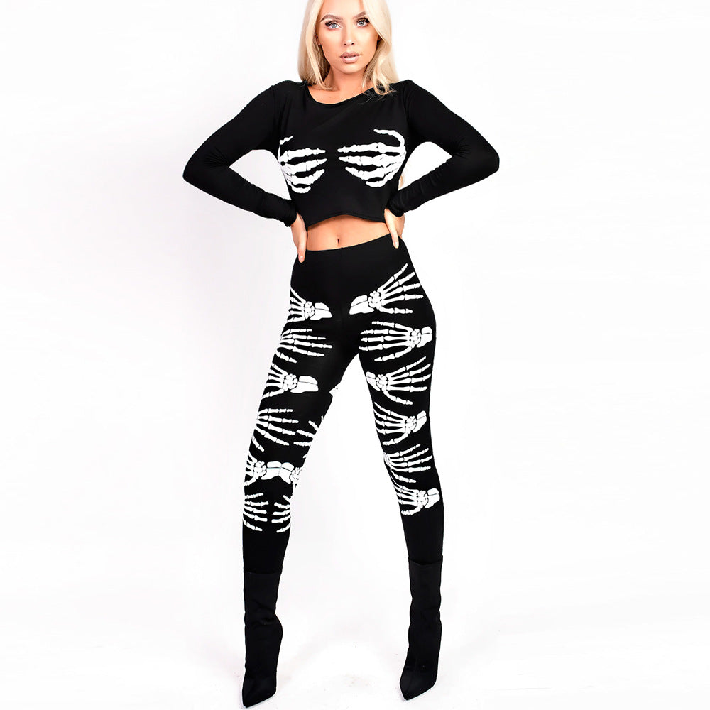 Long Sleeve Top Slim Pants Set