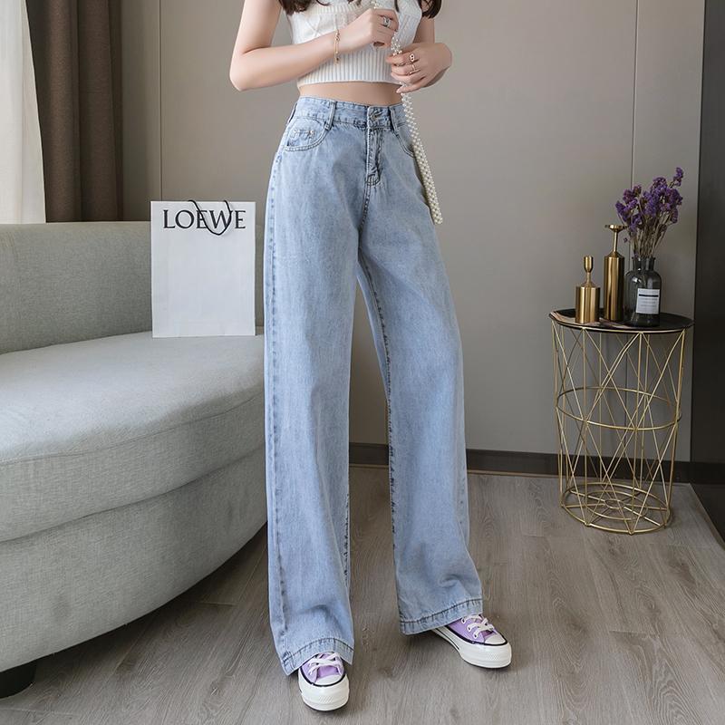 High-waisted Straight-leg Loose-fitting Pants