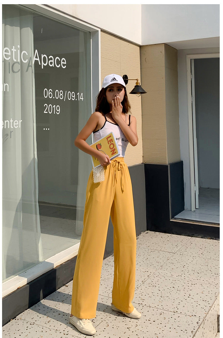 Chiffon Thin Straight Long Pants